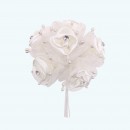 2.5" Diameter Rhinestone Ribbon Flower 6X12 | Ivory